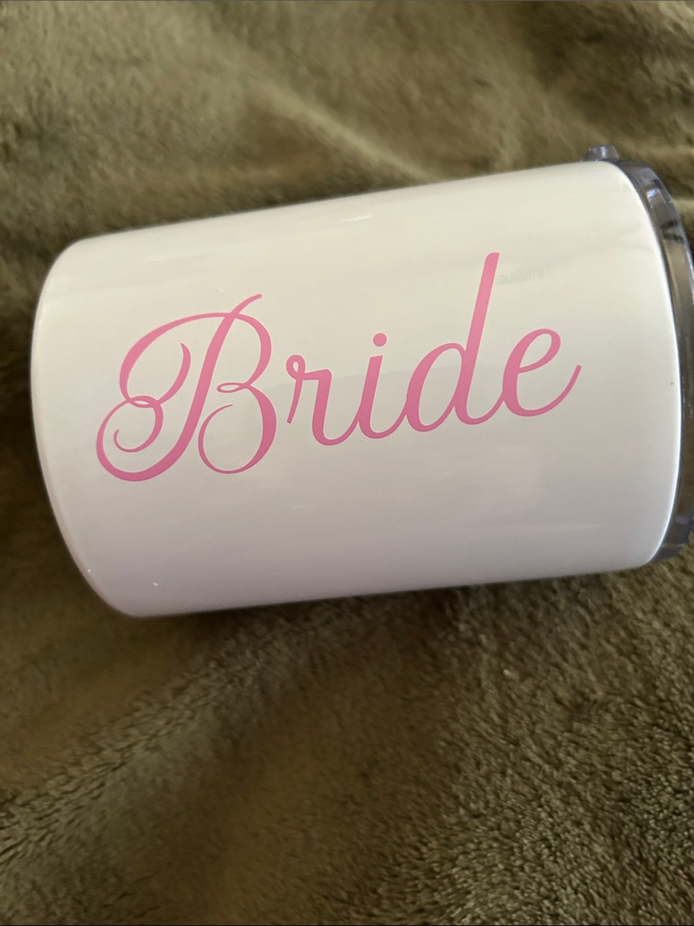 Bride Insulated Tumbler - White with Pink Script